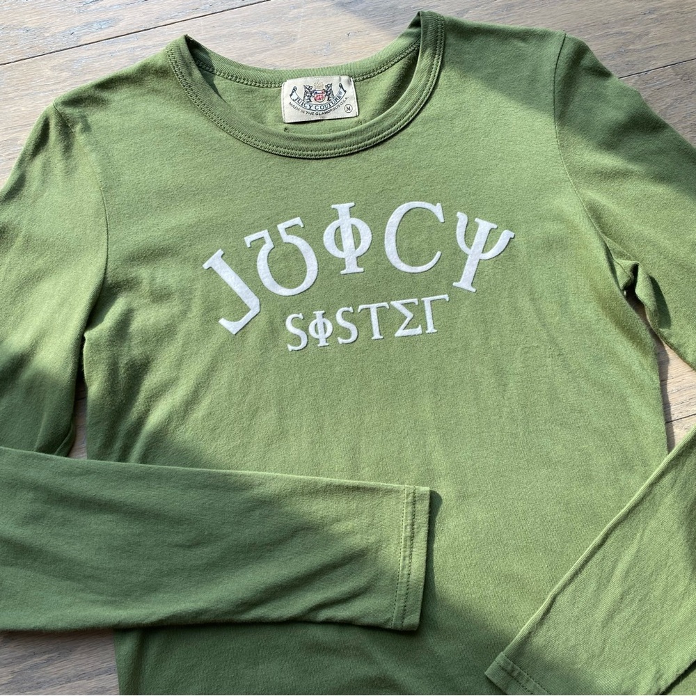 Juicy Couture “JUICY SISTER” Green y2k tee RARE